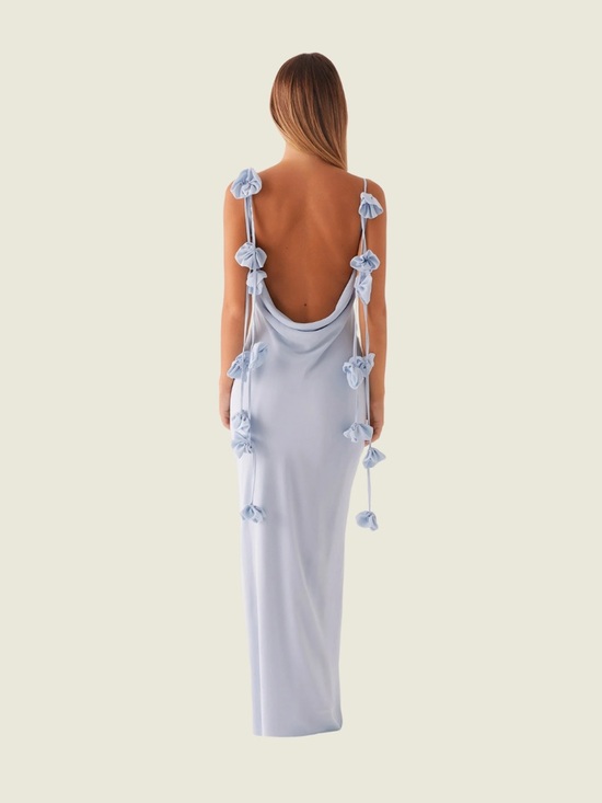 Peppermayo Dresses & Skirts - NWT Peppermayo Pastel Blue Maxi Dress with Rosette Straps